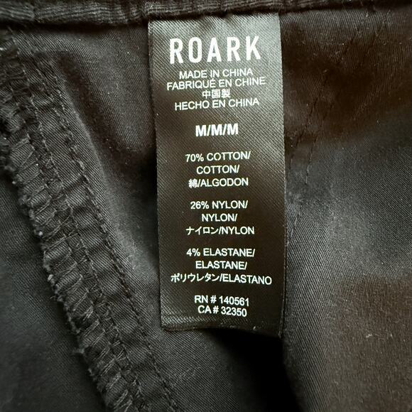 Roark Layover Jumpsuit Zip Front Black Floral Print Utility One Piece Size M - Picture 13 of 16